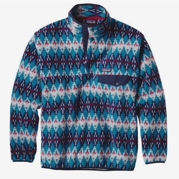 Patagonia Synchilla Fleece Snap-T Pullover Forest Carpet Deep Sea Blue Small - Picture 4 of 15